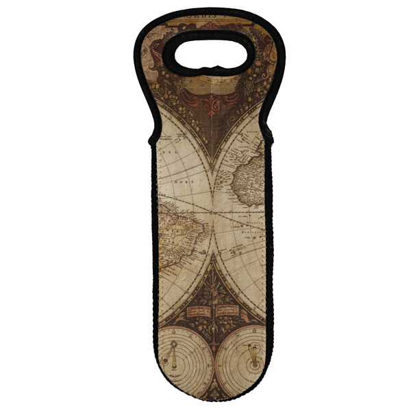 Custom Vintage World Map Wine Tote Bag