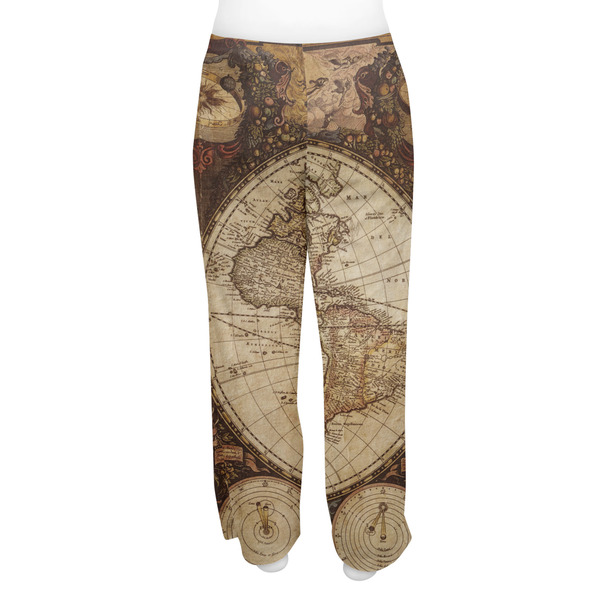 Vintage World Map Women's Pj on model - Back