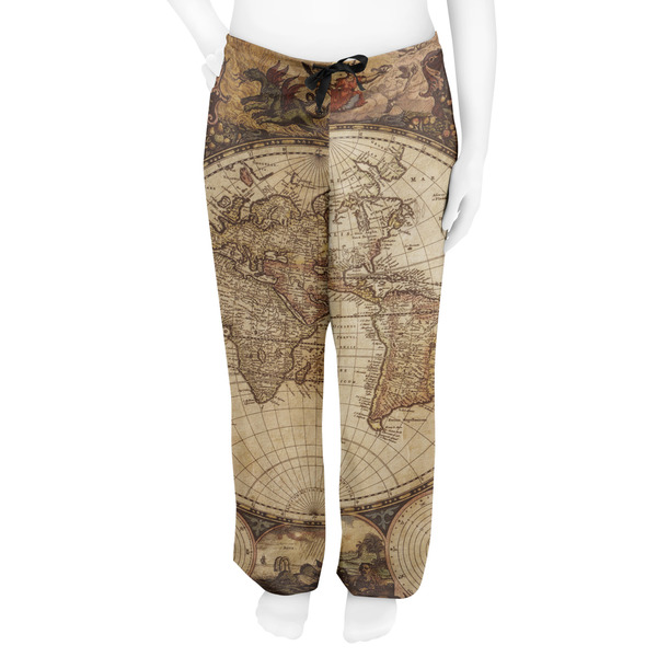 Vintage World Map Women's Pj on model - Front