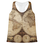 Vintage World Map Womens Racerback Tank Top - X Small