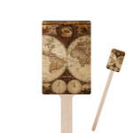 Vintage World Map Rectangle Wooden Stir Sticks