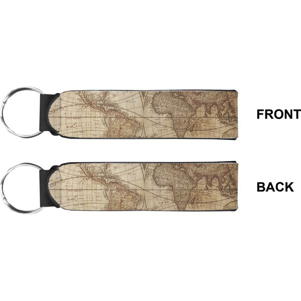 Antique World Map Wristlet (Front + Back)