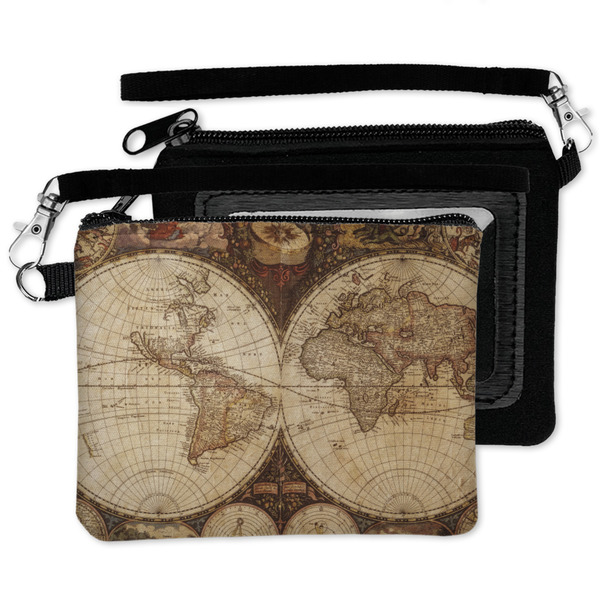 Vintage World Map Wristlet ID Cases - MAIN