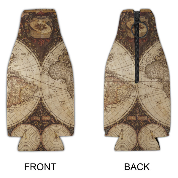 Vintage World Map Zipper Bottle Cooler - APPROVAL