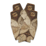 Vintage World Map Zipper Bottle Cooler - Set of 4