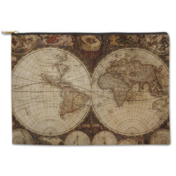 Vintage World Map Zipper Pouch
