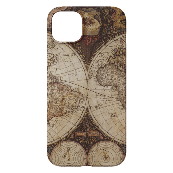 Vintage World Map iPhone 14 Plus Case - Back