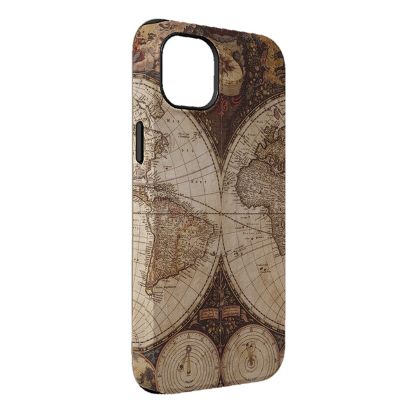 Custom Vintage World Map iPhone Case - Rubber Lined - iPhone 14 Pro Max