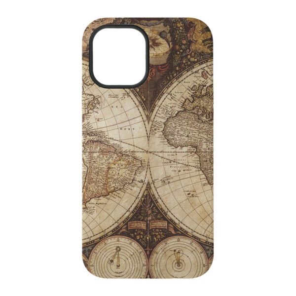 Vintage World Map iPhone 15 Pro Tough Case - Back