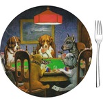 Dogs Playing Poker by C.M.Coolidge 8" Glass Appetizer / Dessert Plates - Single or Set