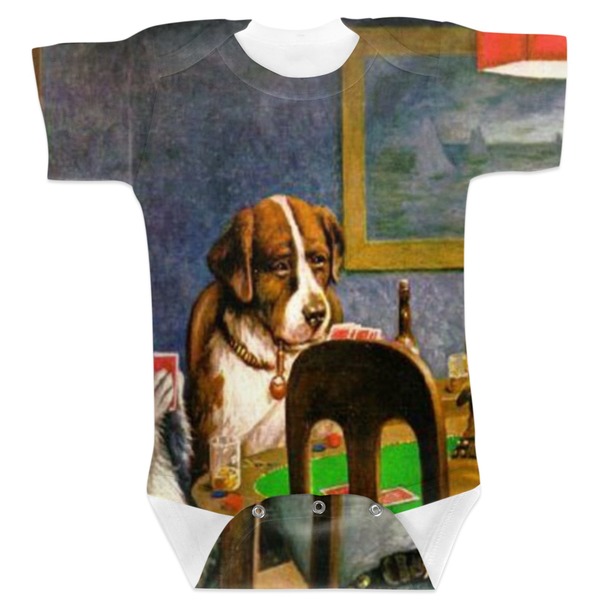Custom Dogs Playing Poker 1903 C.M.Coolidge Baby Bodysuit