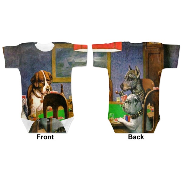 Dogs Playing Poker by C.M.Coolidge Baby Bodysuit Approval