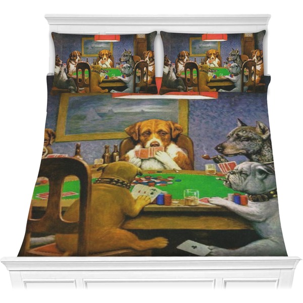 Custom Dogs Playing Poker 1903 C.M.Coolidge Comforter Set - Full / Queen