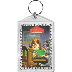 Dogs Playing Poker 1903 C.M.Coolidge Bling Keychain