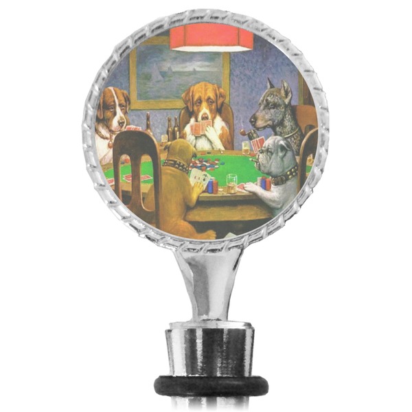 Dogs Playing Poker by C.M.Coolidge Bottle Stopper Main View