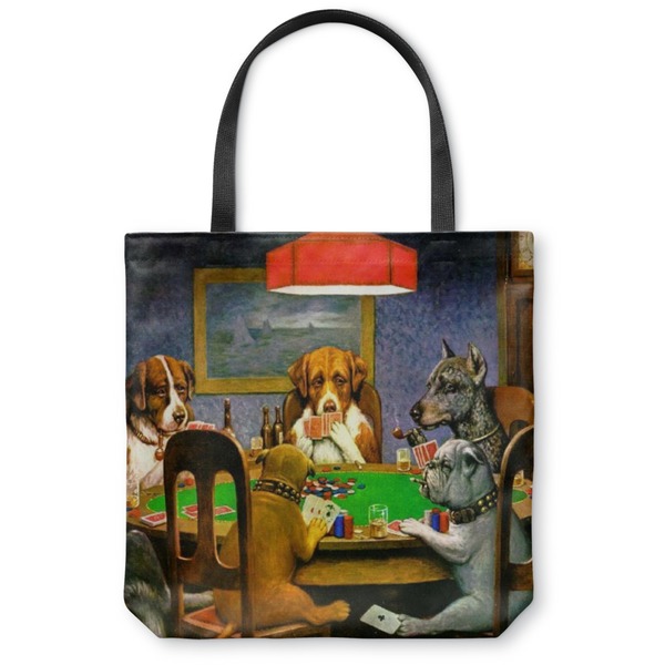 Custom Dogs Playing Poker 1903 C.M.Coolidge Canvas Tote Bag - Small - 13"x13"
