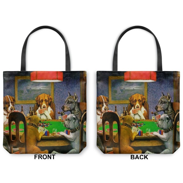 Dogs Playing Poker by C.M.Coolidge Canvas Tote - Front and Back