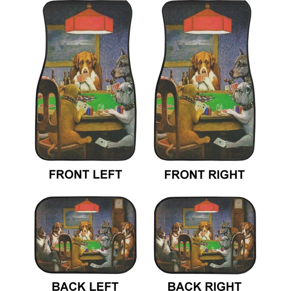 Dogs Playing Poker by C.M.Coolidge Car Floor Mats Set (2F + 2B)