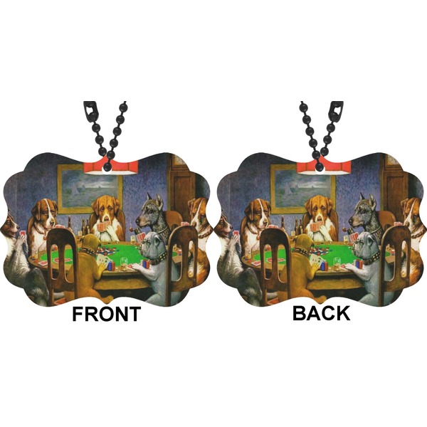 Dogs Playing Poker by C.M.Coolidge Car Ornament (Approval)