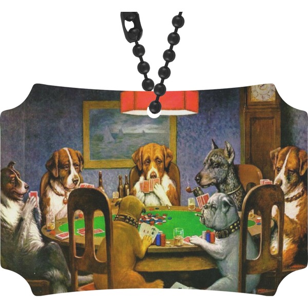 Custom Dogs Playing Poker 1903 C.M.Coolidge Rear View Mirror Ornament