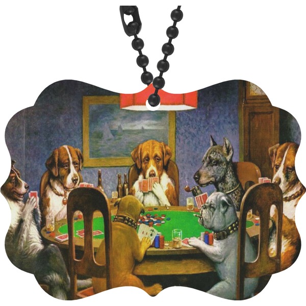 Custom Dogs Playing Poker 1903 C.M.Coolidge Rear View Mirror Charm