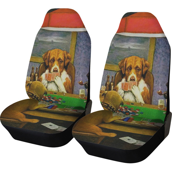 Custom Dogs Playing Poker 1903 C.M.Coolidge Car Seat Covers (Set of Two)
