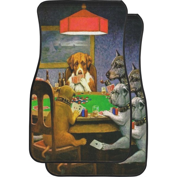 Custom Dogs Playing Poker 1903 C.M.Coolidge Car Floor Mats (Front Seat)