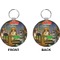 Dogs Playing Poker by C.M.Coolidge Circle Keychain (Front + Back)