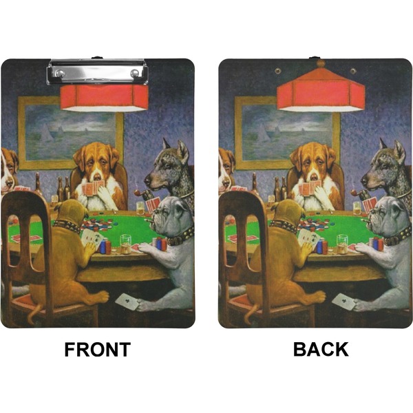 Dogs Playing Poker by C.M.Coolidge Clipboard (Letter) (Front + Back)