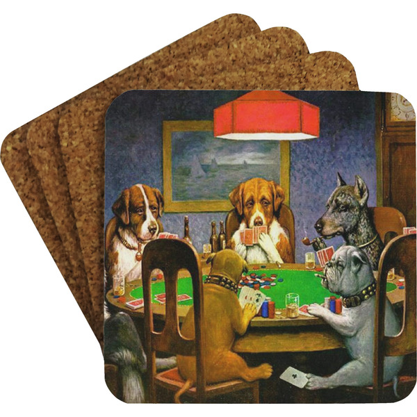 Dogs Playing Poker by C.M.Coolidge Coaster Set (Personalized)