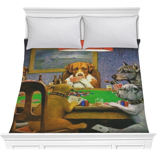 Custom Dogs Playing Poker 1903 C.M.Coolidge Comforter - Full / Queen