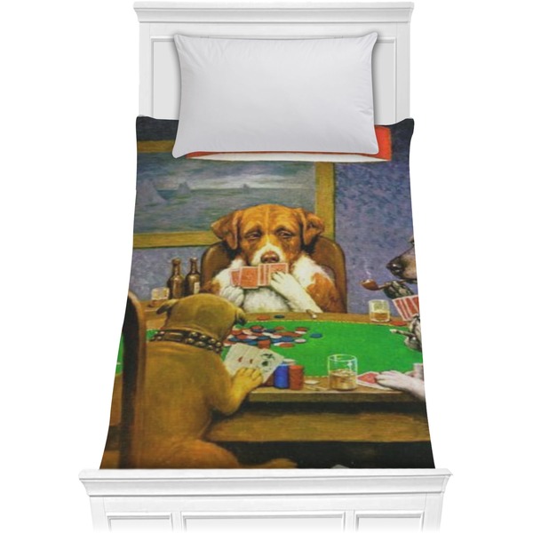 Custom Dogs Playing Poker 1903 C.M.Coolidge Comforter - Twin
