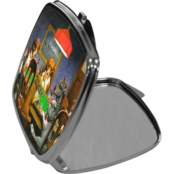 Dogs Playing Poker by C.M.Coolidge Compact Mirror (Side View)