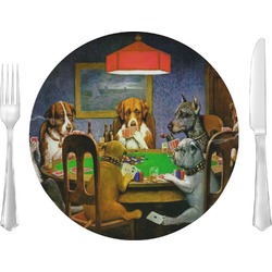 Dogs Playing Poker by C.M.Coolidge 10" Glass Lunch / Dinner Plates - Single or Set