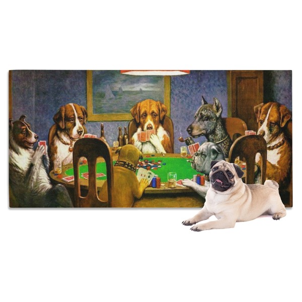 Custom Dogs Playing Poker by C.M.Coolidge Dog Towel