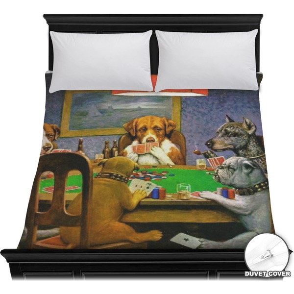 Custom Dogs Playing Poker 1903 C.M.Coolidge Duvet Cover - Full / Queen