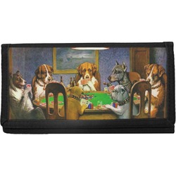 Dogs Playing Poker by C.M.Coolidge Canvas Checkbook Cover