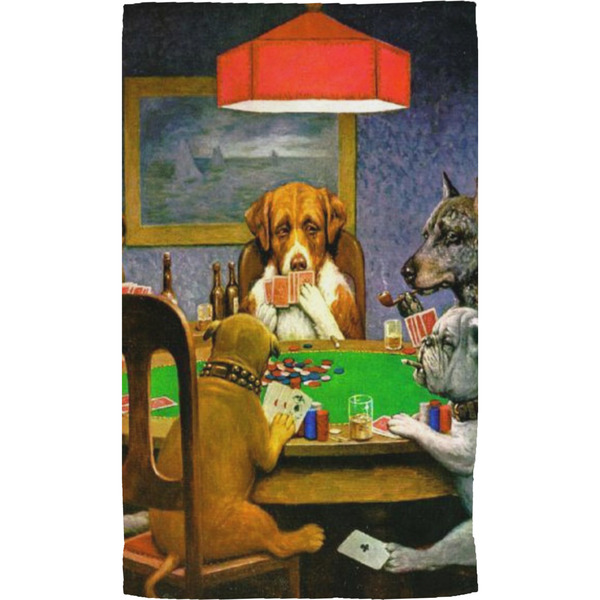 Dogs Playing Poker by C.M.Coolidge Hand Towel (Personalized) Full
