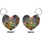 Dogs Playing Poker by C.M.Coolidge Heart Keychain (Front + Back)