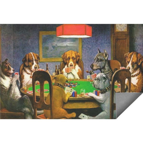 Custom Dogs Playing Poker by C.M.Coolidge Indoor / Outdoor Rug - 6'x8'