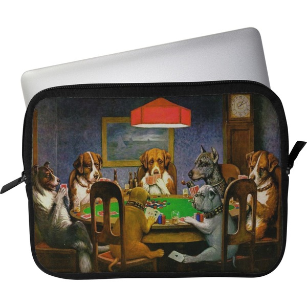 Custom Dogs Playing Poker by C.M.Coolidge Laptop Sleeve / Case - 15"
