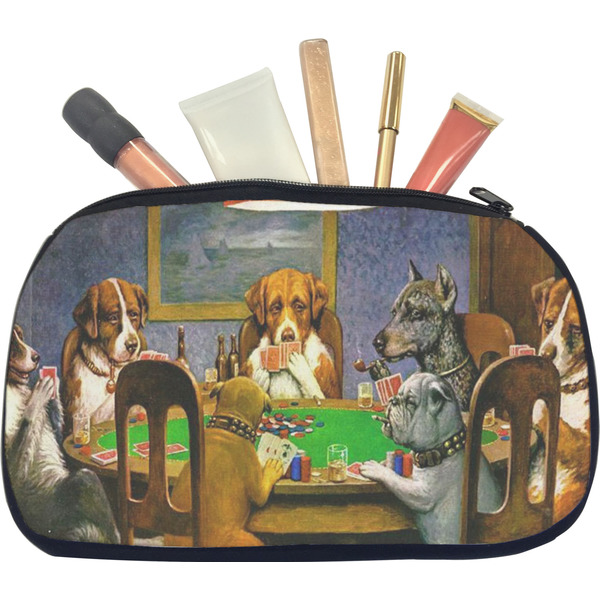 Dogs Playing Poker by C.M.Coolidge Makeup Bag Medium
