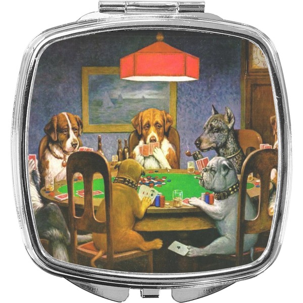 Custom Dogs Playing Poker 1903 C.M.Coolidge Compact Makeup Mirror