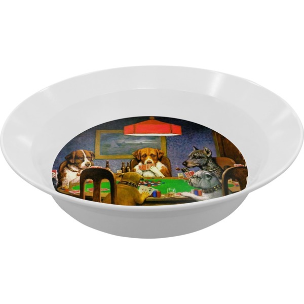 Custom Dogs Playing Poker by C.M.Coolidge Melamine Bowl