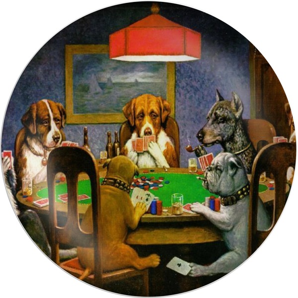 Custom Dogs Playing Poker 1903 C.M.Coolidge Melamine Plate