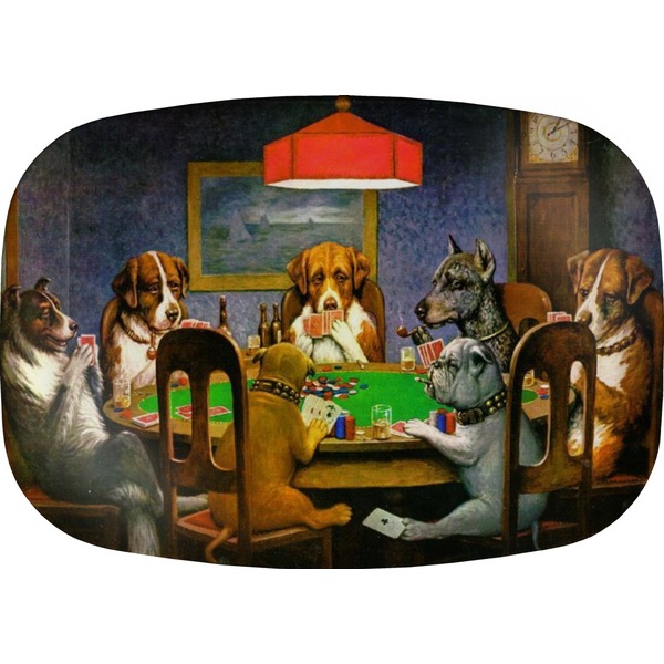 Custom Dogs Playing Poker 1903 C.M.Coolidge Melamine Platter