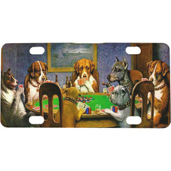 Dogs Playing Poker by C.M.Coolidge Mini / Bicycle License Plate (4 Holes)