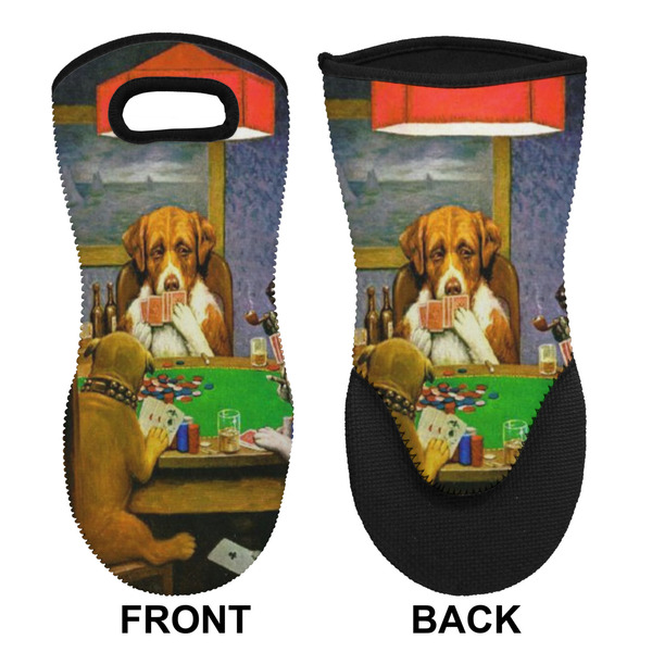 Dogs Playing Poker by C.M.Coolidge Neoprene Oven Mitt (Front & Back)