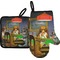 Dogs Playing Poker by C.M.Coolidge Neoprene Oven Mitt and Pot Holder Set