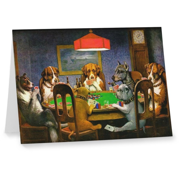 Custom Dogs Playing Poker by C.M.Coolidge Note cards
